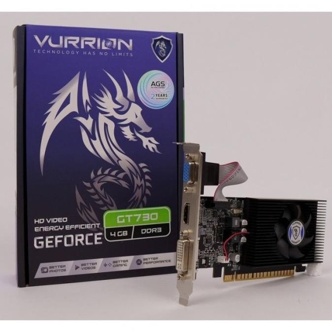 VURRION VGA GT730-4GB DDR3 64BIT VGA CARD VURRION GT 730 GT730 4GB LP