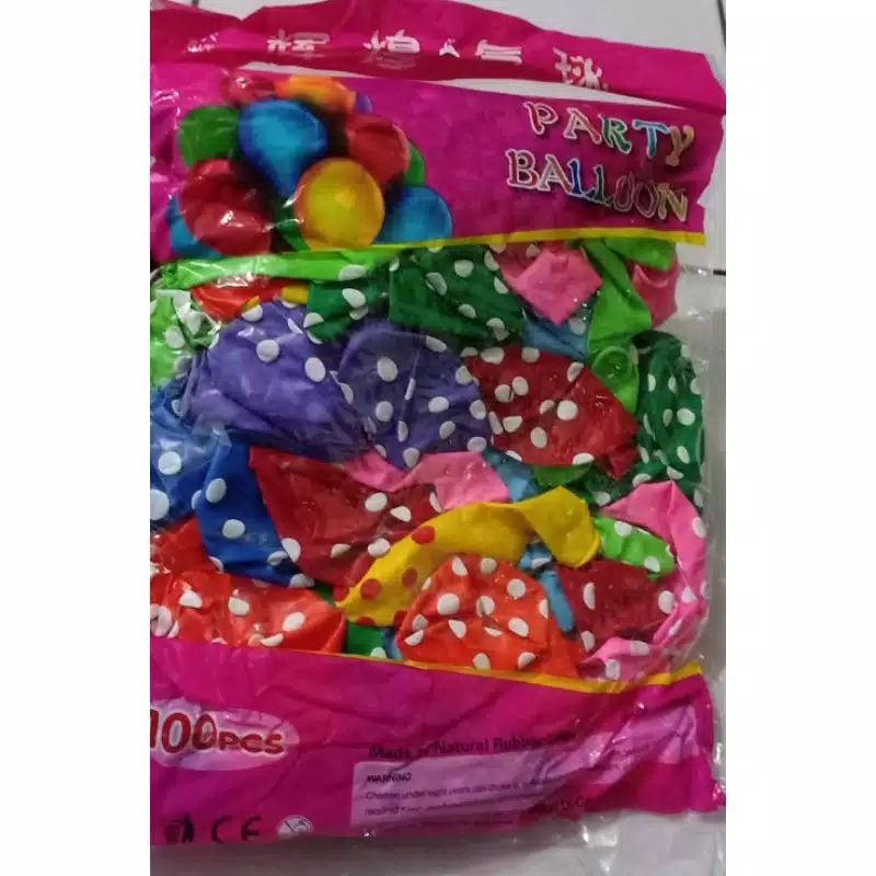 100 PCS BALON POLKADOT//BALON LATEX//BALON PESTA (12 INCHI)