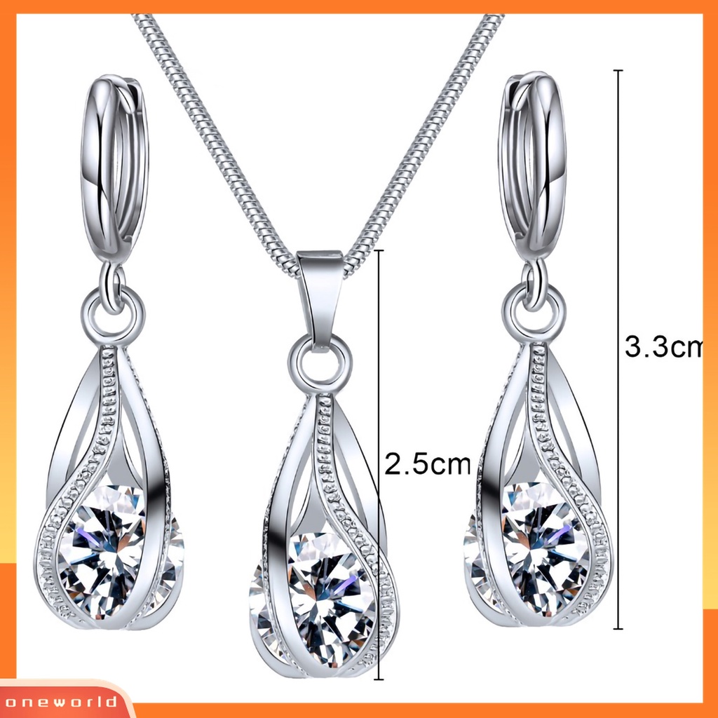 3pcs / Set Kalung Anting Kristal Tiruan Untuk Hadiah Wanita