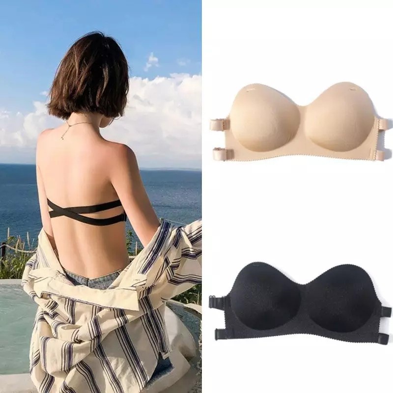 Alibaba1688 Bra Kemben Wanita Sexy Backless Bra Kemben Pendek Tanpa Kawat Free Tali Pengait