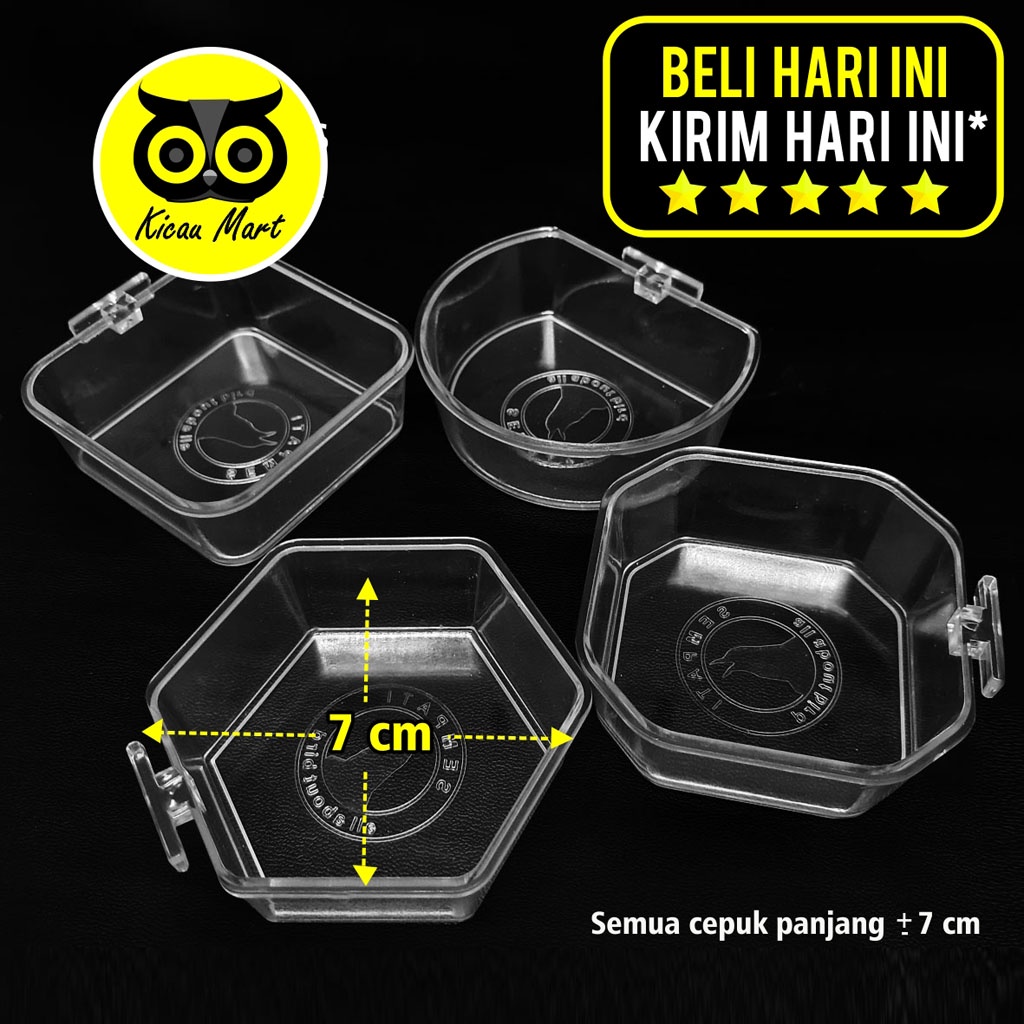CEPUK 4 MODEL SEMPATI WADAH TEMPAT MANGKOK MAKAN PAKAN MINUM BURUNG HAMSTER TUPAI LANDAK MINI CK4SM
