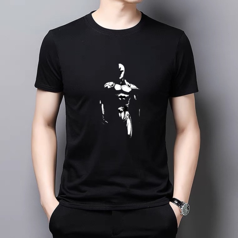 Kaos Tshirt  Pria Saitama One Punch Man Baju Distro Basic Lengan Pendek Cowok Kasual Lilipop