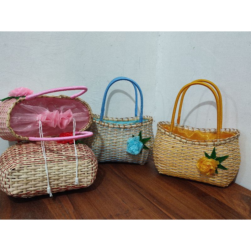 TAS ROTAN CANTIK WARNA RANDOM FREE BUBLE WRAP