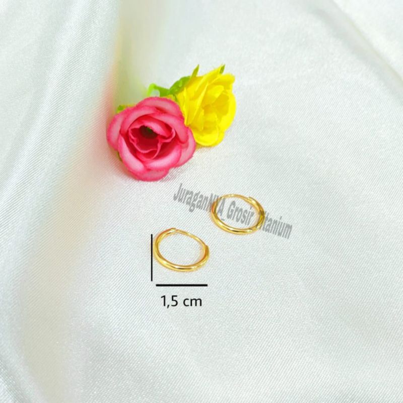 ANTING TITANIUM 316 GIPSI RING POLOS EMAS 24K ANTI KARAT