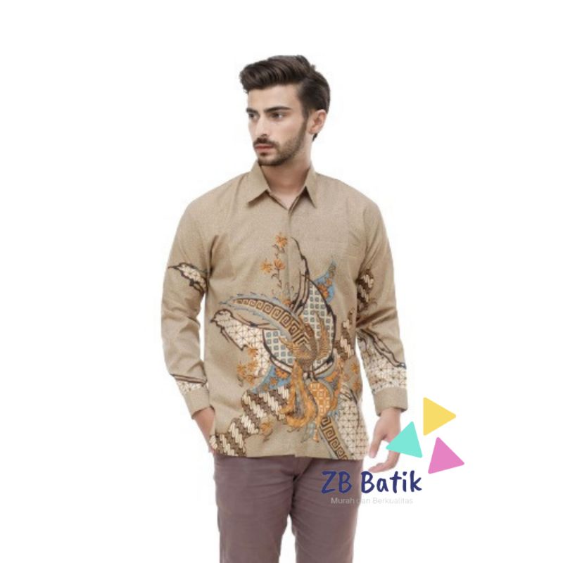 Batik Semi Sutra Pria Lengan Panjang / Kemeja Batik Pria / Batik Pria / Atasan Batik / Kemeja Batik Pria Lengan Panjang / Batik Pria Lengan Panjang Premium / Batik Pria Lengan Panjang Modern / Baju Kemeja Batik Pria / Batik Sutra Pria Lengan Panjang