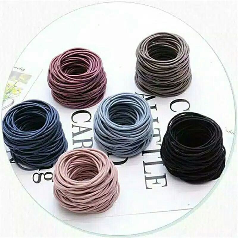 5 PCS IKAT RAMBUT ELASTIS BAHAN NYLON