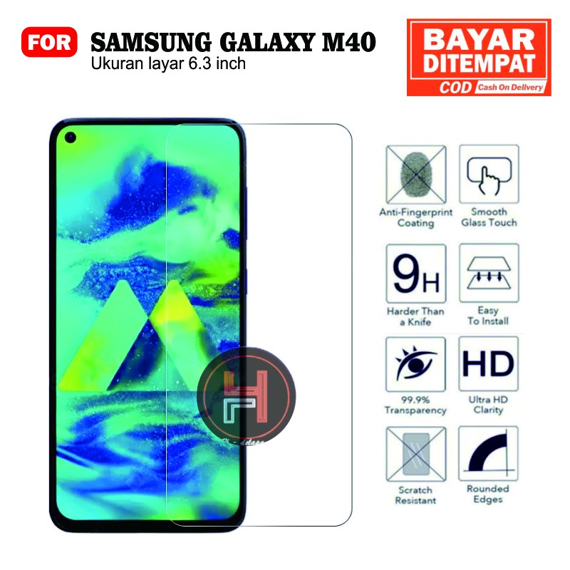 Premium Quality Tempered Glass Rakki For Samsung Galaxy M40 Anti Gores Kaca