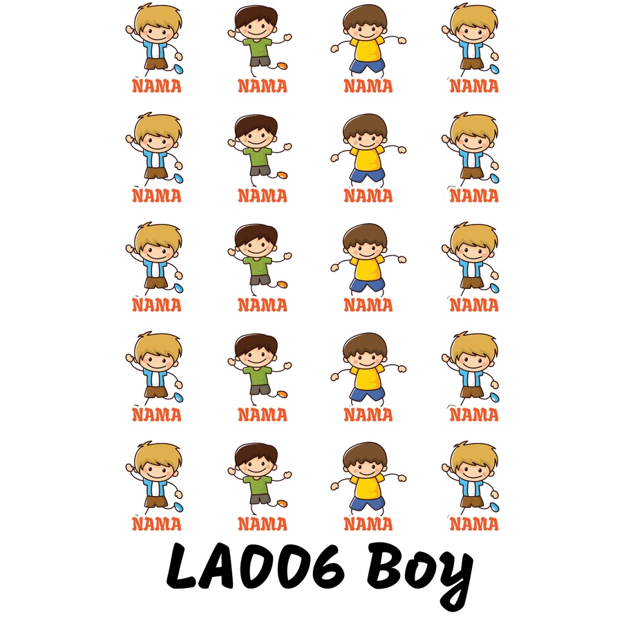 

Sticker Nama Cutting Label Waterproof Tahan Air Kid 06 (LA006)