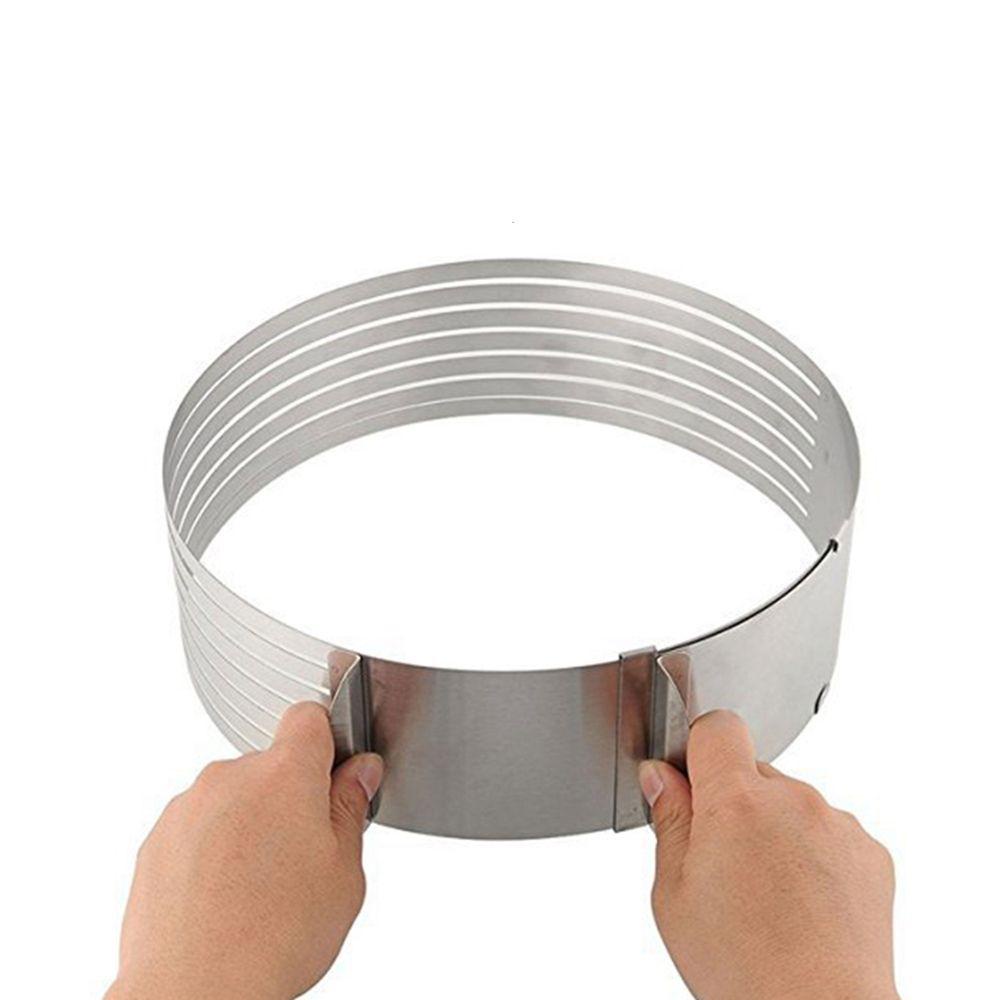 [Elegan] Cake Slicer Stainless Steel Dessert Cutter Cetakan Dekorasi Kue Cake Mold Mousse Ring Mould Alat Baking Cetakan Kue