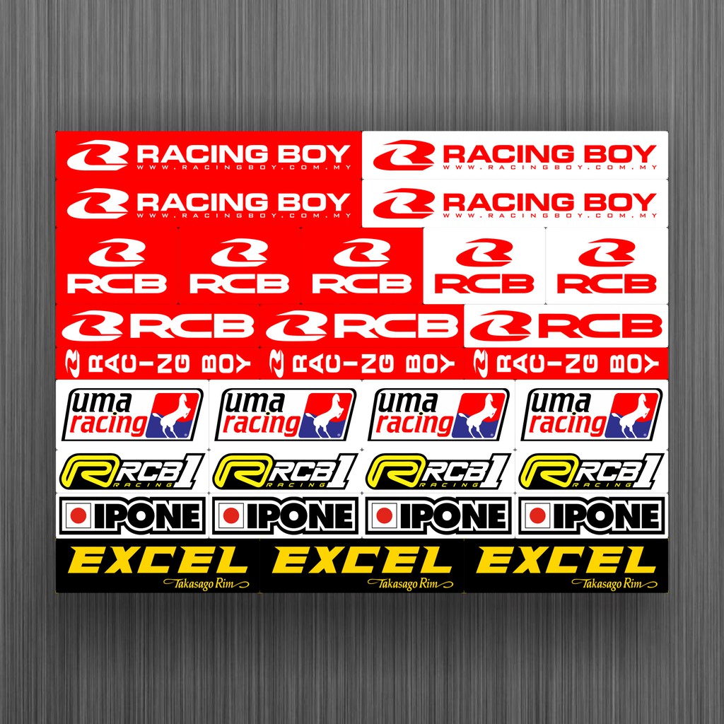 Stiker Sponsor Racing RCB - Isi 30 Sticker / Uma Racing / Ipone / Excel