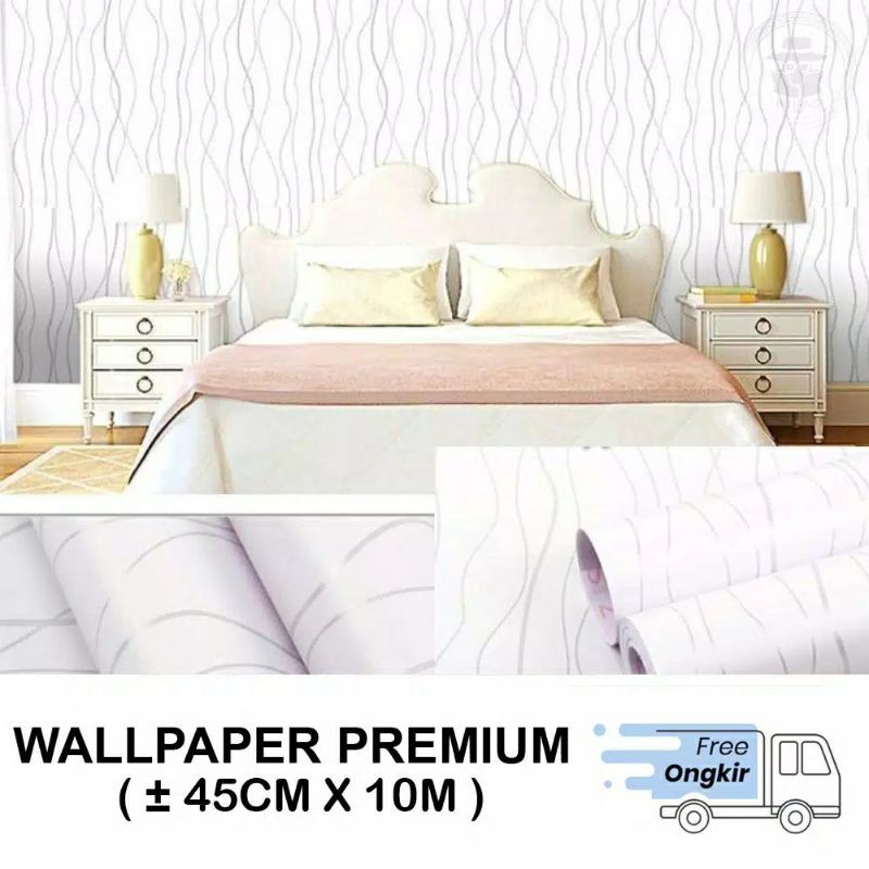 WALLPAPER DINDING MOTIF SALUR PUTIH