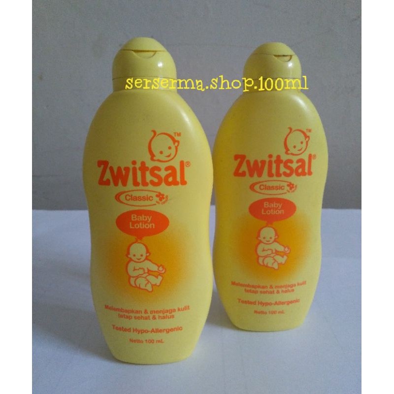 Zwitsal classic baby lotion 100ml,melembutkan  menghaluskan kulit &amp; Classic baby shampoo 100ml