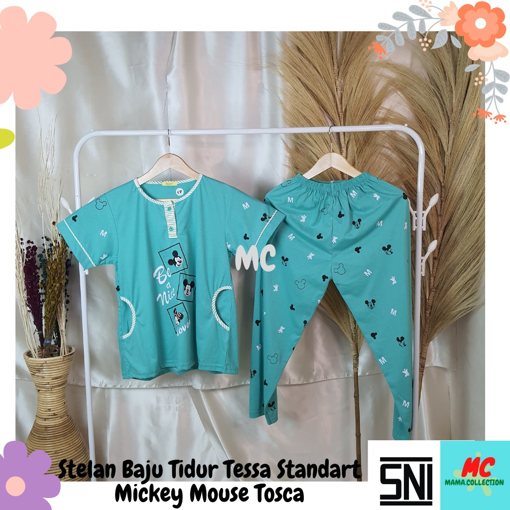 Stelan Baju Tidur Cp Tessa Standart Mickey Mouse Tosca (1 Set) Mama.Collection
