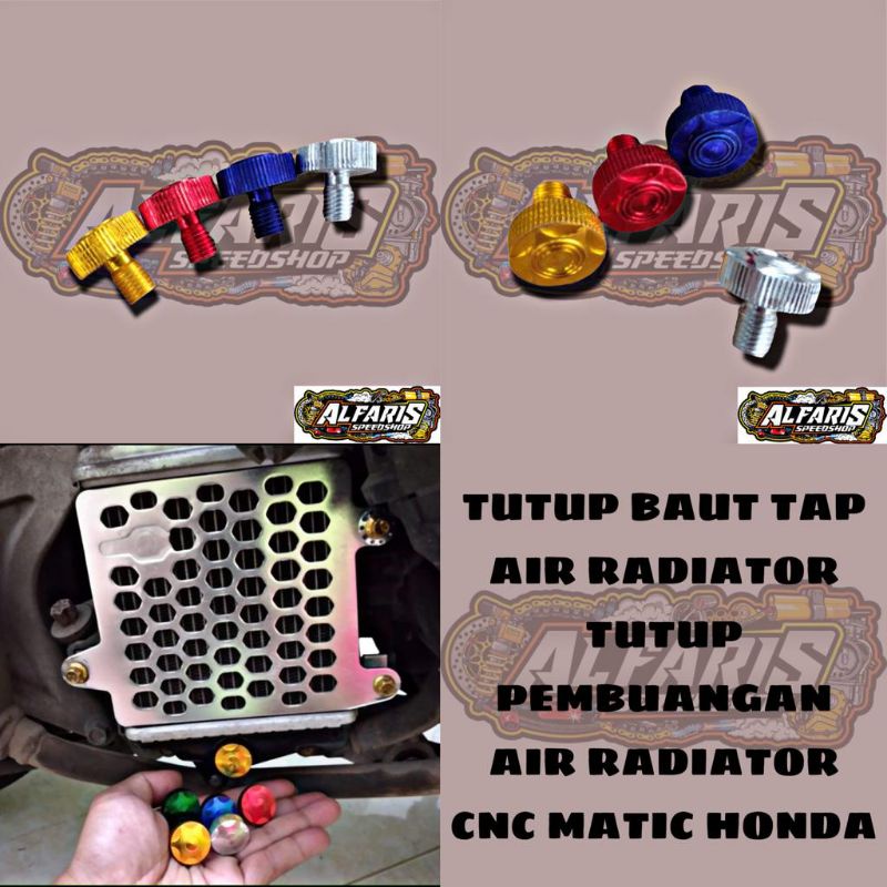 TUTUP BAUT TAP AIR RADIATOR TUTUP PEMBUANGAN AIR RADIATOR CNC MATIC HONDA