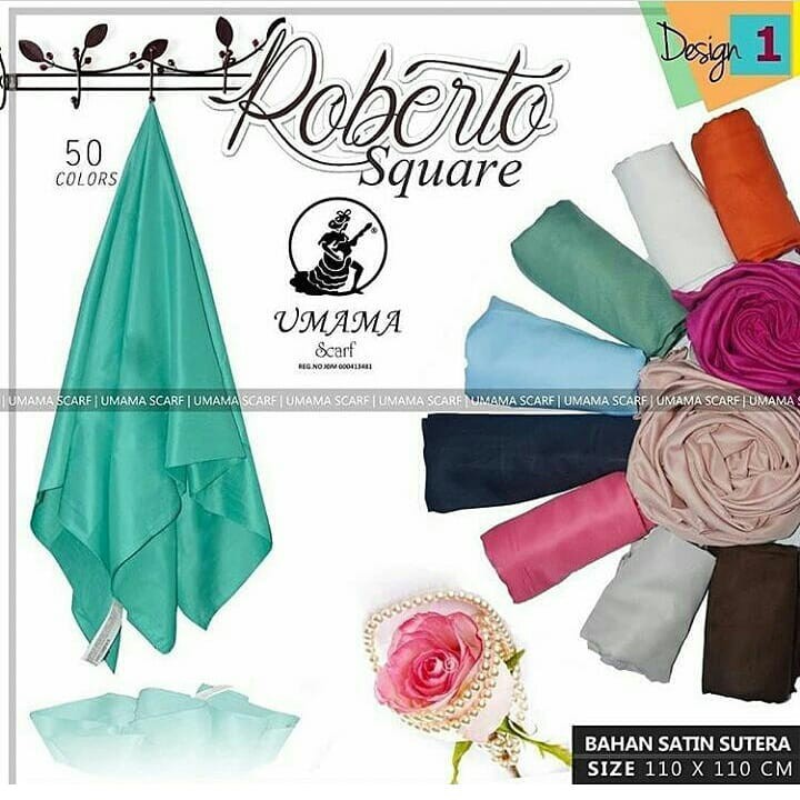 Segiempat Roberto Square, umama, bahan roberto satin, grosir