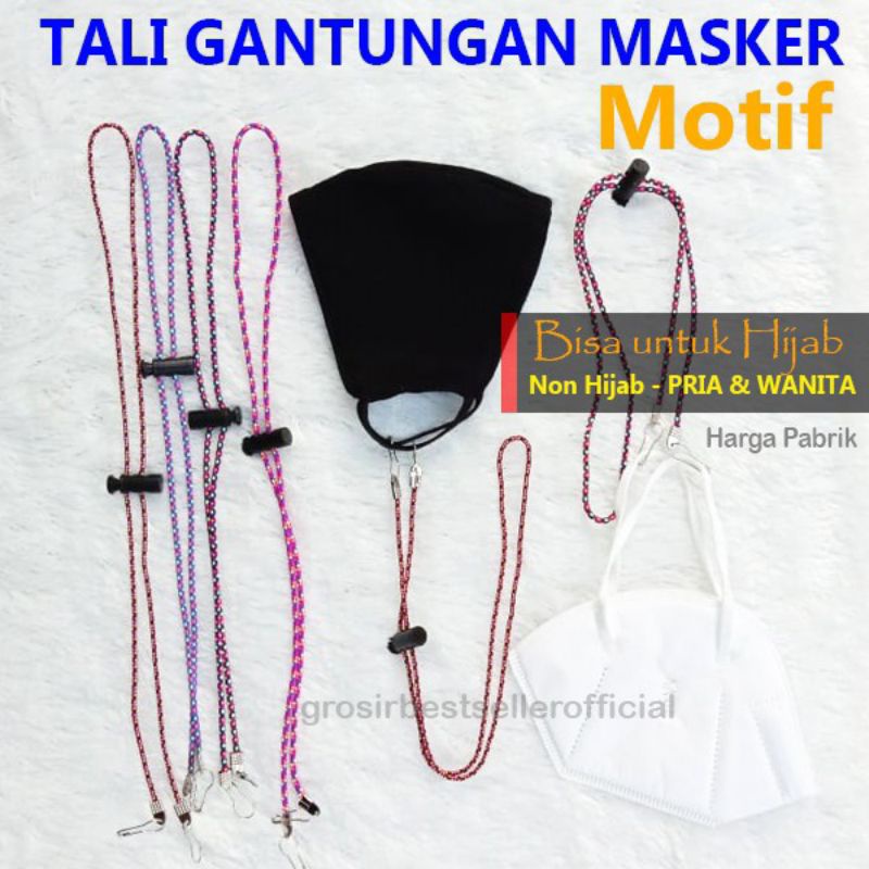 [ bisa COD] ~ TALI GANTUNGAN MASKER MOTIF untuk ijab dan non hijab