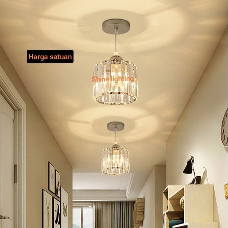 Lampu gantung kristal ruang makan/minibar tipe 7278/1L silver