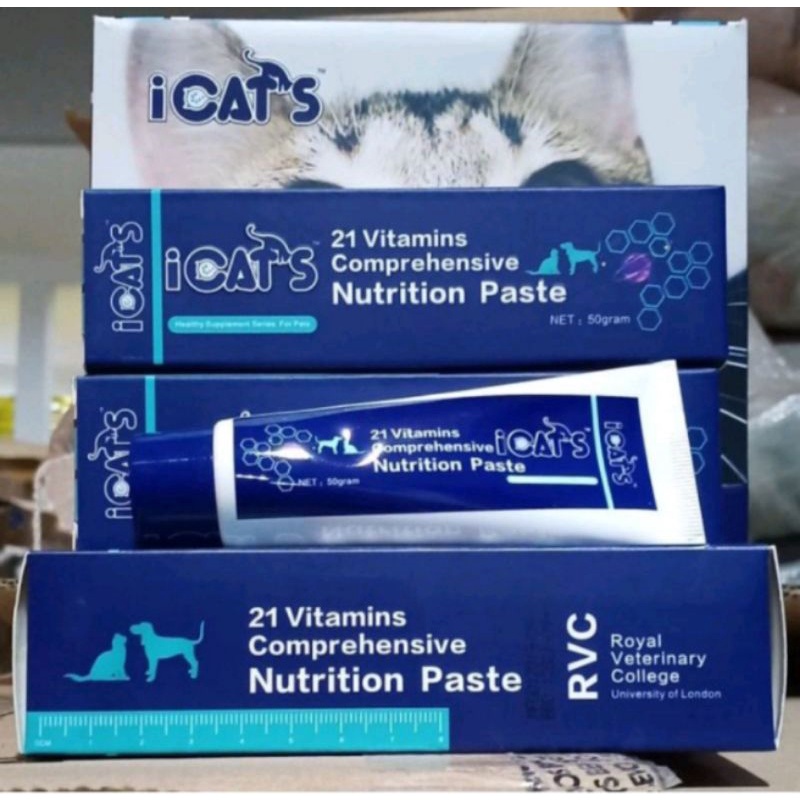 ICATS 50 gr 21 paket 10pcs Vitamins Nutrition Paste ICAT'S Vitamin Kucing&amp;Anjing