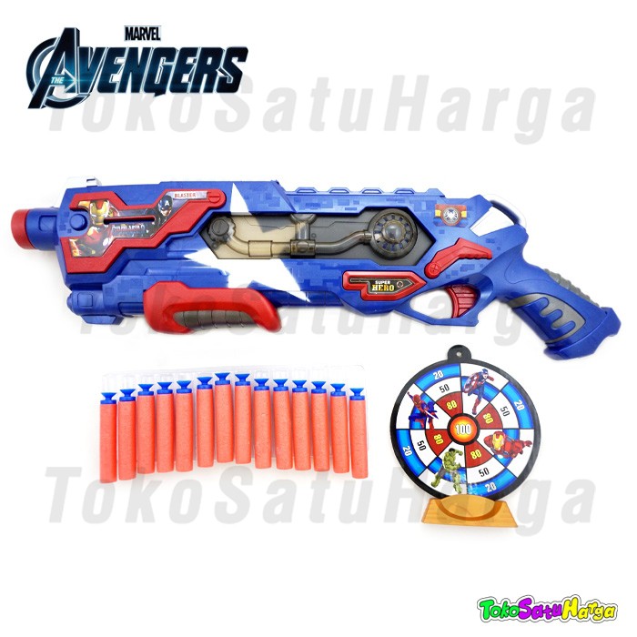 Pistol Mainan Shotgun Mirip Nerf Avenger Civil War Soft Bullet (Busa)