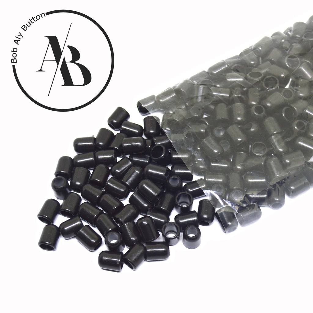 STOPPER TALI SERUT 3 MM PER 100 PCS WARNA HITAM STOPPER AFITSON HITAM