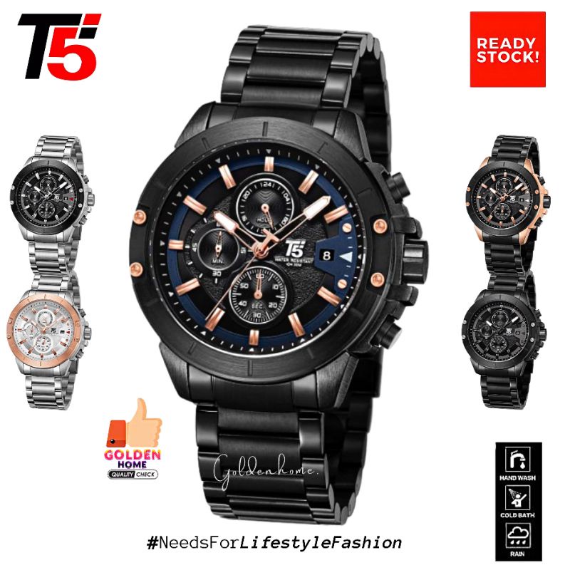JAM PRIA T5 ORIGINAL 100% 3636 H3636 H 3636G H3636G CHRONOGRAPH FREE GIFT/HADIAH TAHAN AIR 3ATM BERG