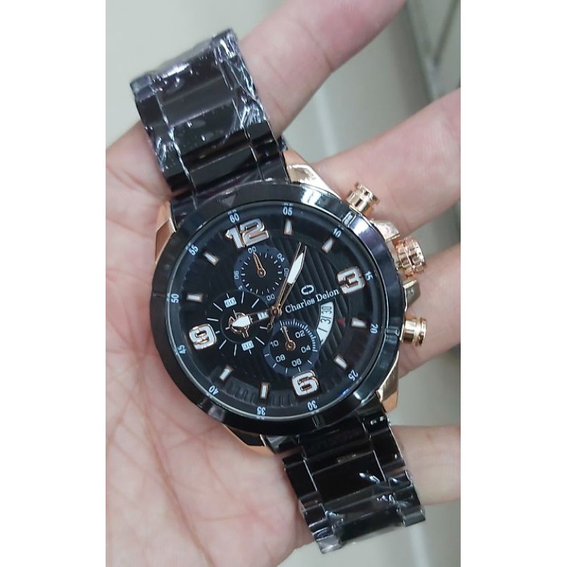 Jam Tangan Pria Original Charles Delon Rantai