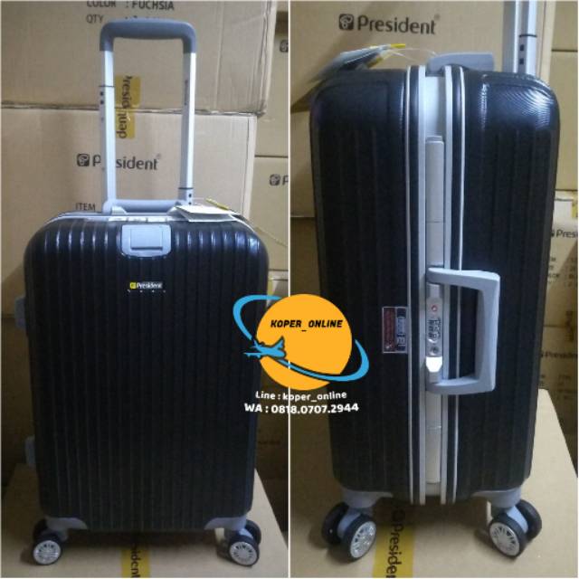 Koper Tanpa Resleting President Polycarbonate original size kabin 20 inch