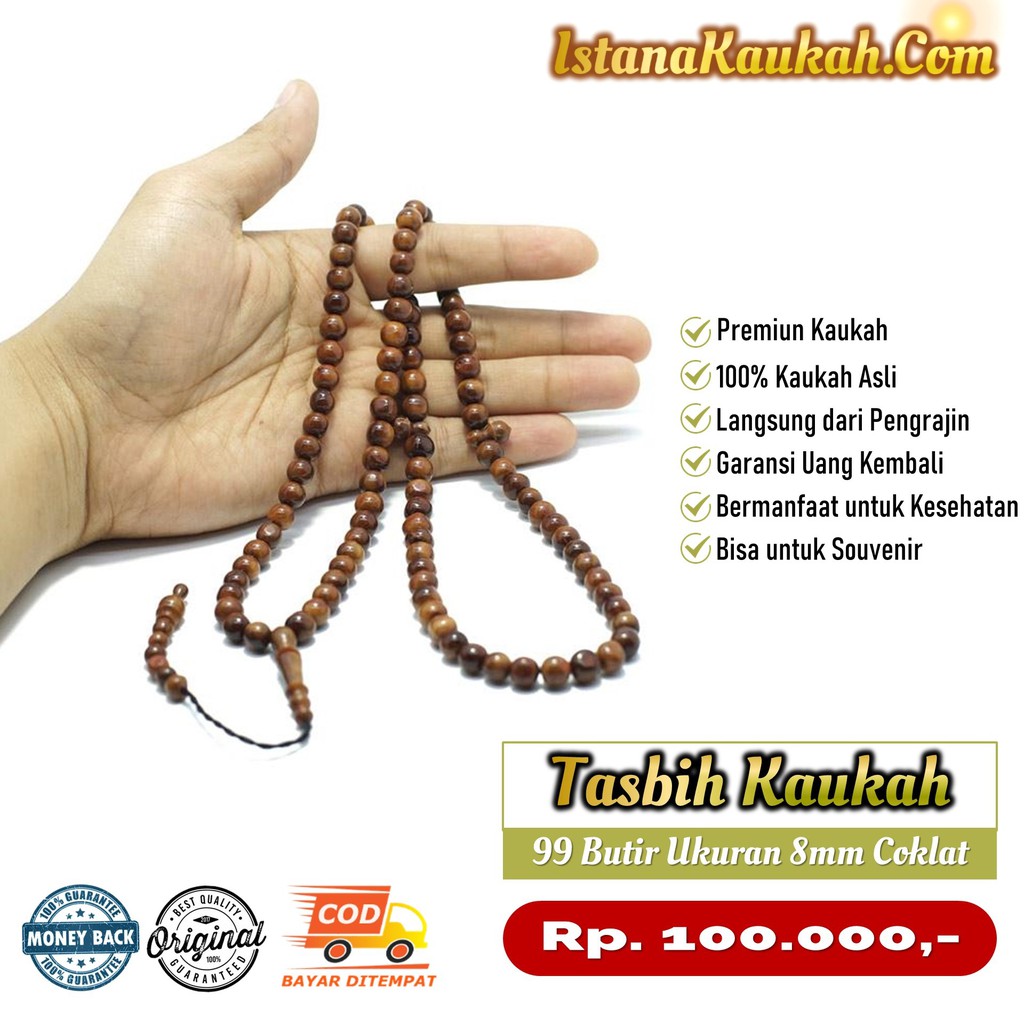 Tasbih Kaukah Asli - Tasbih Kokka Asli 99 Butir ukuran 8mm - Istana Kaukah