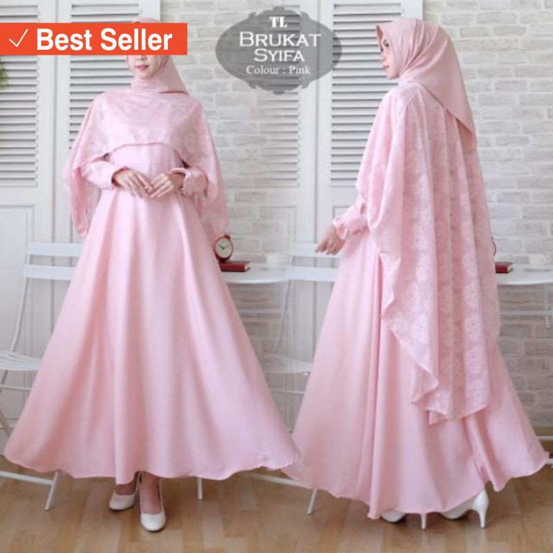 DRESS MAXI MURAH WANITA CANTIK MUSLIMAH / Maxi Monscrep Syifa REAL PIC