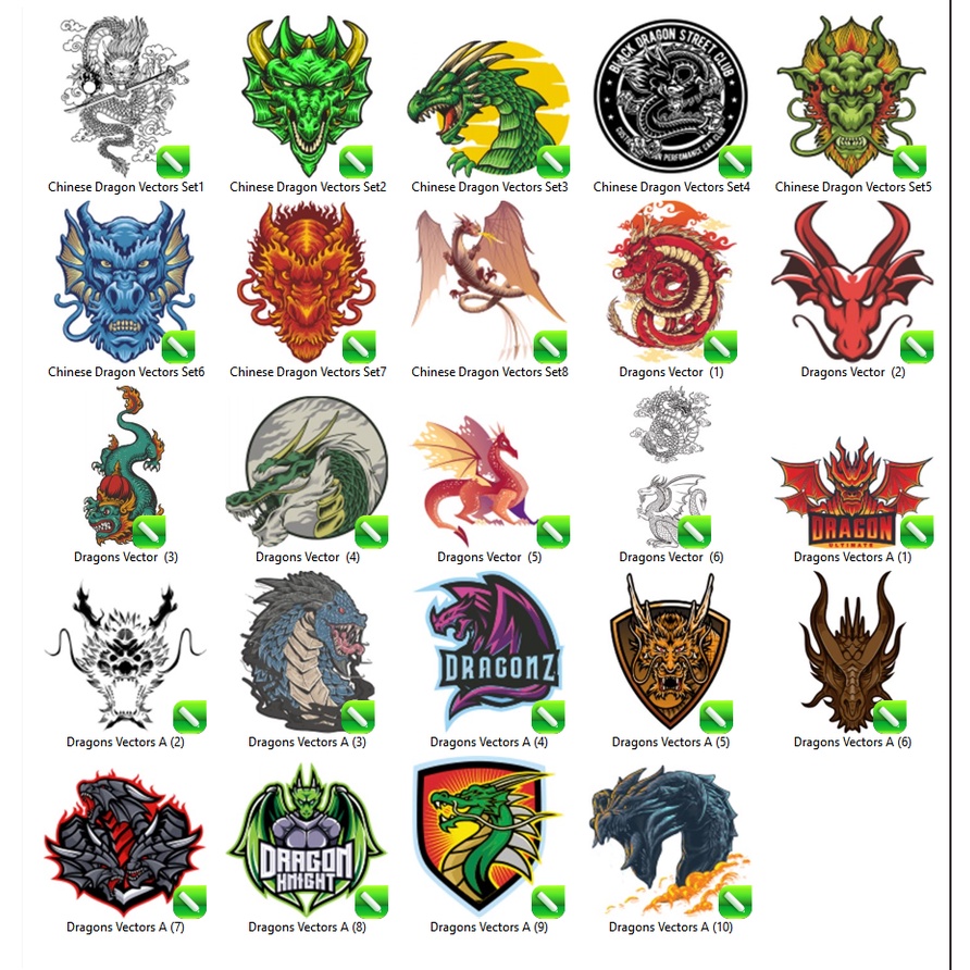 Dragons Vector Set - Coreldraw