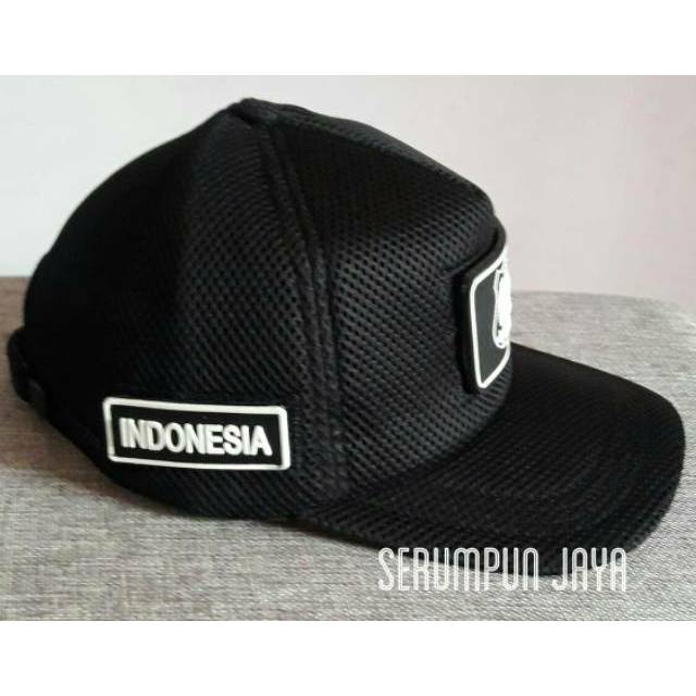 TOPI SECURITY LOGO PUTIH - TOPI SECURITY 3 PATCH LOGO PUTIH JARING DOUBLE MESH VELCRO