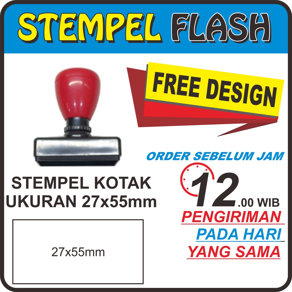 

Stempel Flash Kotak 27x55mm / Free Tinta