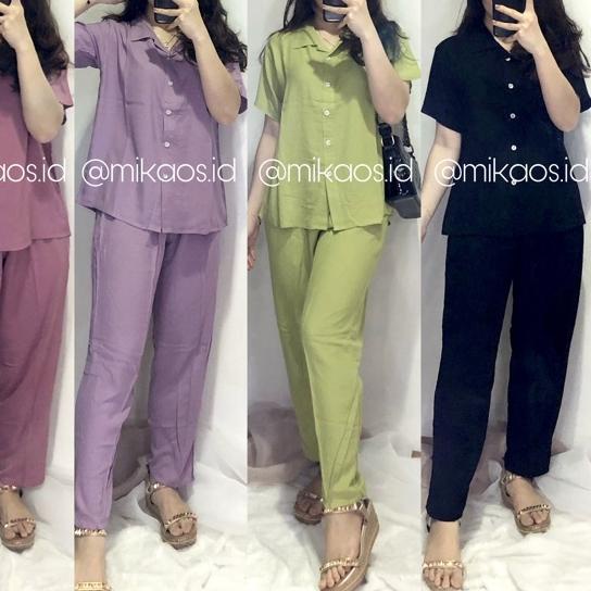 ♀ () Mikaos Piyama Set Rayon | Piyama rayon | Piyama wanita | Piyama Tiedye | Piyama Rayon ☛