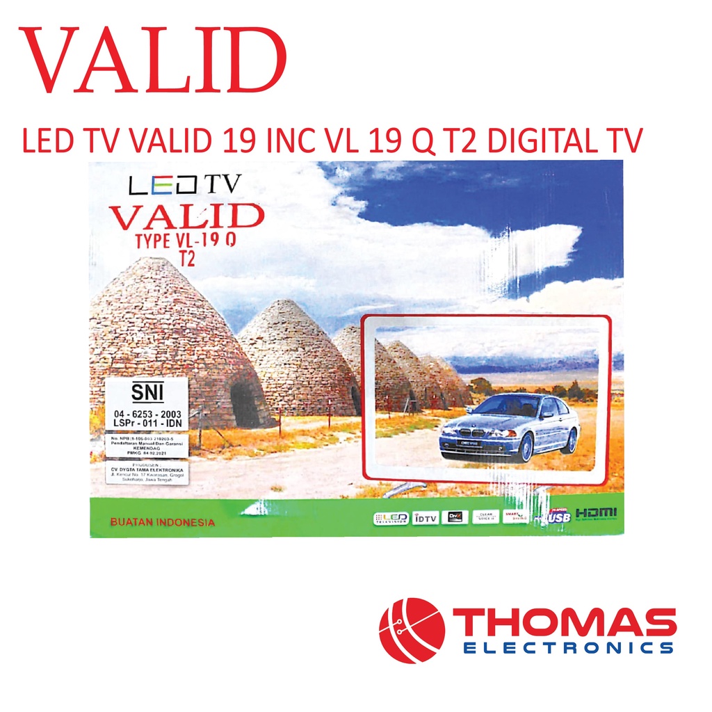 LED TV VALID 19 INC VL 19 Q T2 DIGITAL TV GARANSI RESMI