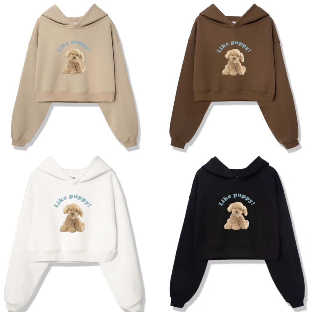 LIKE PUPPY 3D PRINT SWEATER HODIE CROPE (V1)