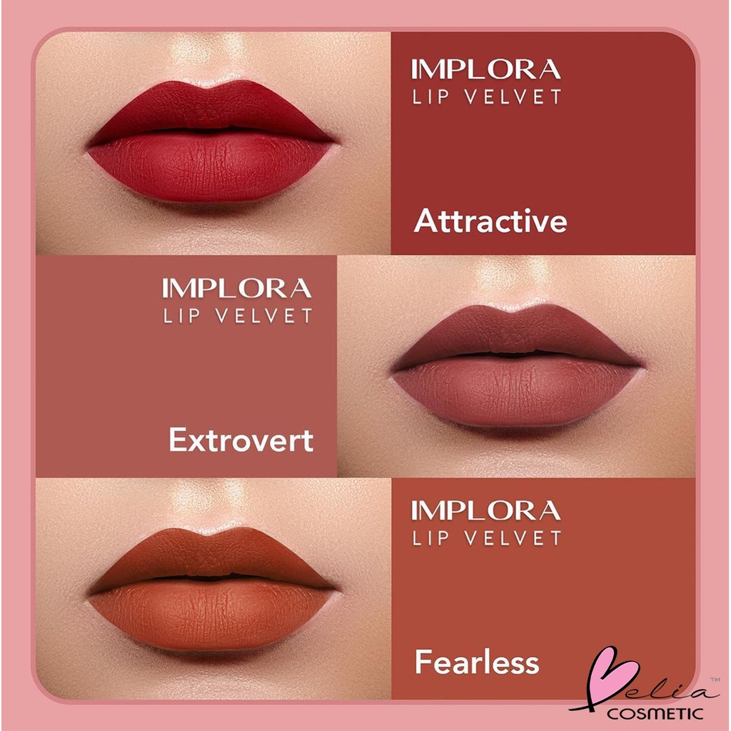 ❤ BELIA ❤ IMPLORA Lip Velvet  4,6 gram | Lip Cream | Lipstik | Lipvelvet | kosmetik bibir