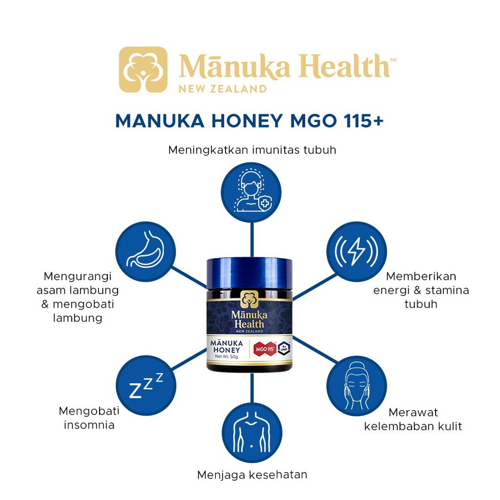 Manuka Health MGO 115+ 50 gram Madu Manuka New Zealand Travel Size Mini