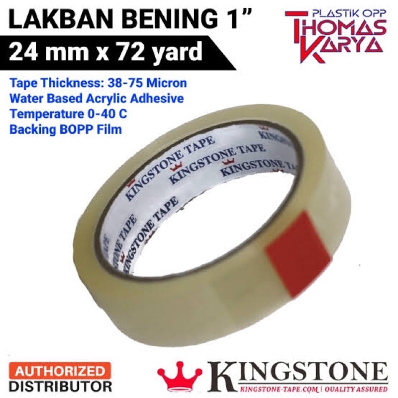 

LAKBAN BENING KINGSTONE TAPE 24 MM 72 YARD