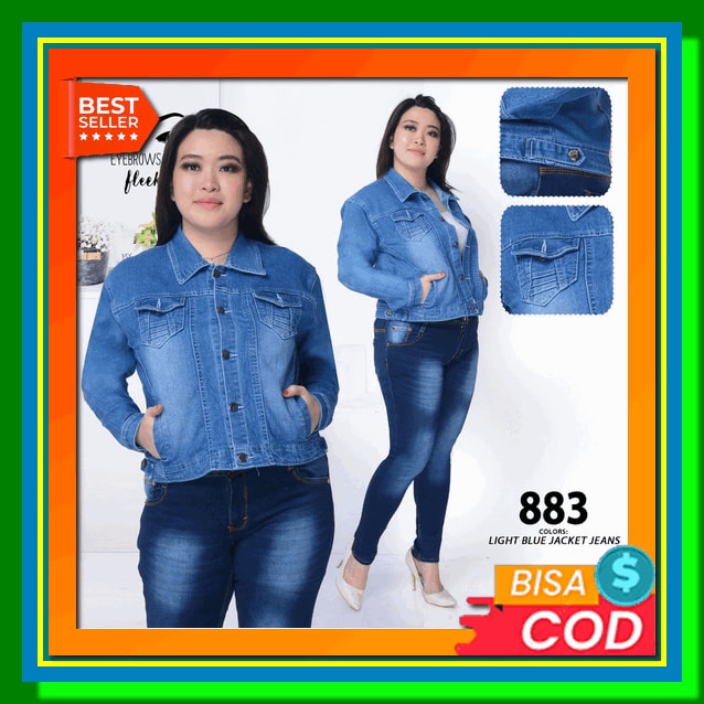 Jkt Jeans 9198 Jeans Import Realpict Jaket Jeans Hoodie Wanita Terbaru / Pakaian Perempuan Jaket Jea