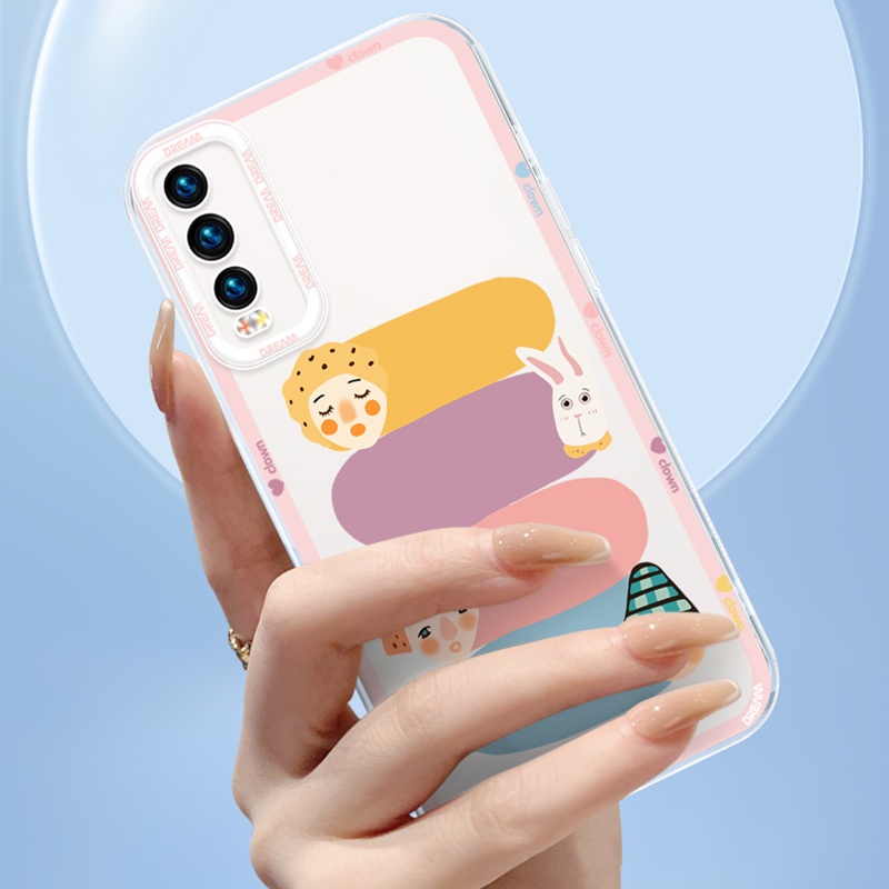 Soft Case TPU Transparan Motif Kartun Untuk VIVO Y12s Y20s Y20i Y33S Y15S Y15A Y21T Y21S Y11 Y12 Y15 Y17 Y91C Y19 Y30 Y85 Y51 V23