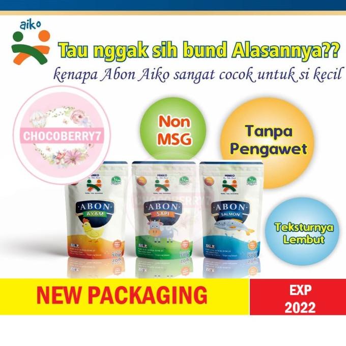 

AIKO Abon MPASI Rasa Ayam Sapi Salmon non MSG non pengawet non minyak