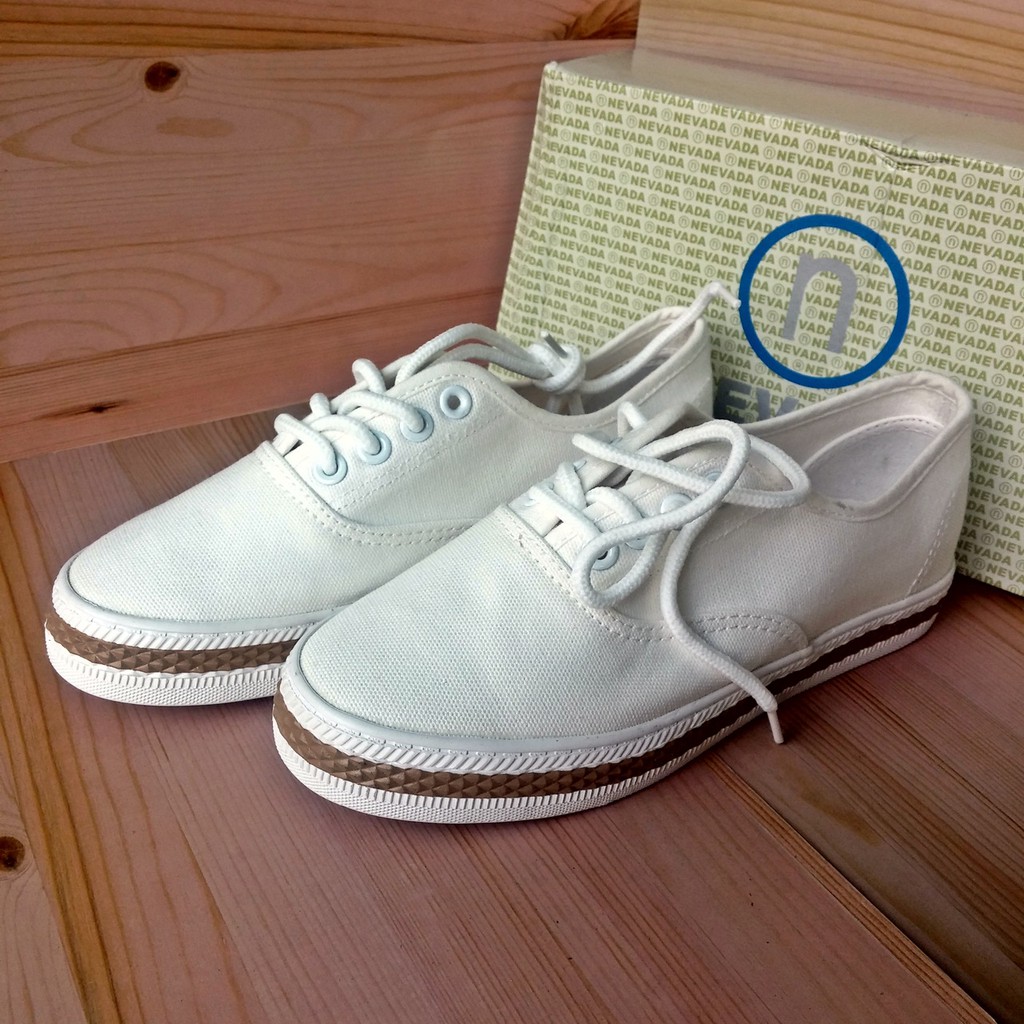 NEVADA ASC1WH Sepatu Wanita Sneakers Flat Casual Kanvas White Original Matahari