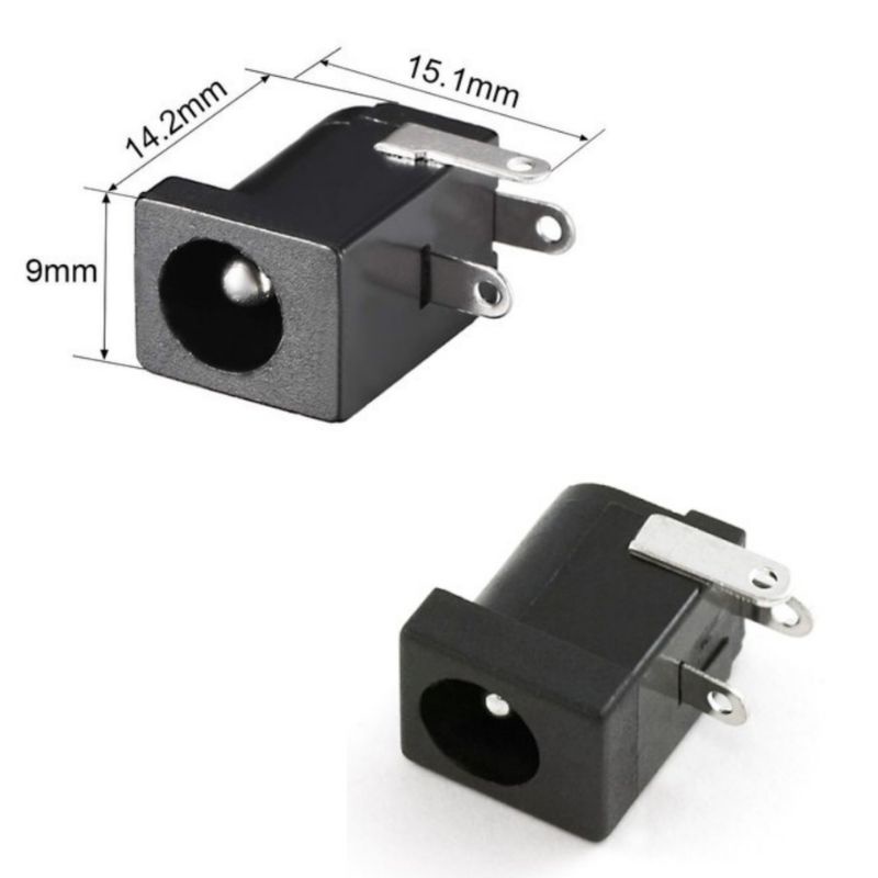 Socket DC Mount PCB Board Female Lubang Jack DC 5.5mm 3 Pin