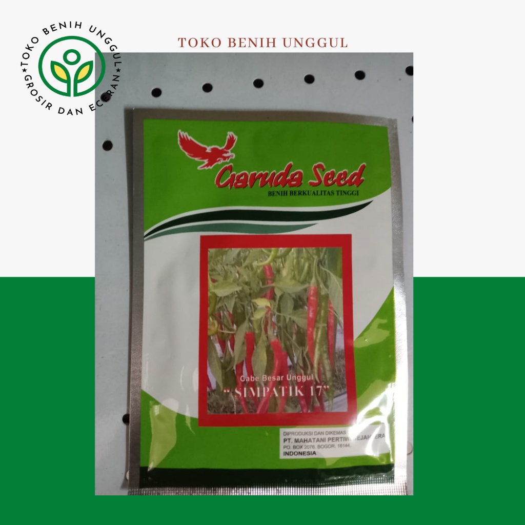 Benih bibit cabe merah besar simpatik17 merk garuda seed 10gr - bibit cabe merah super