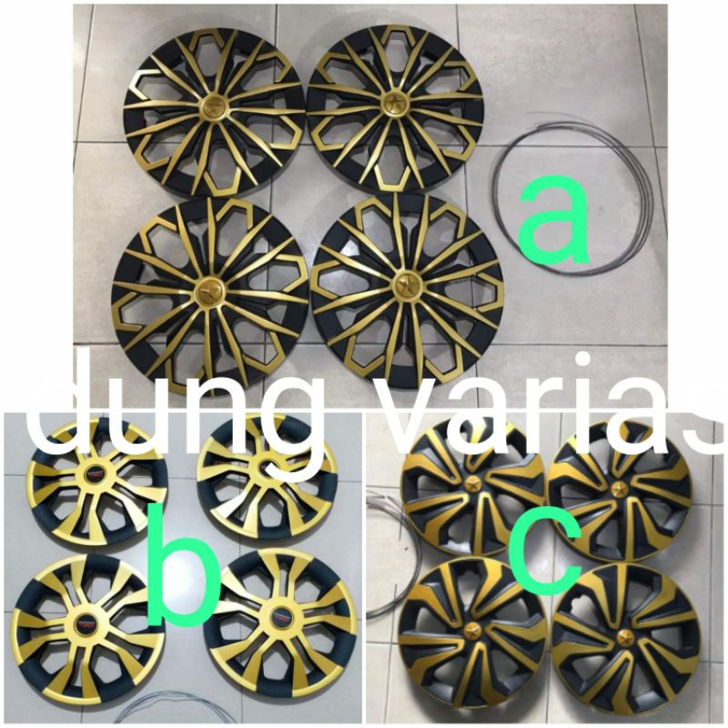 Dop velg cover tutup whelldop list kuning ring 13 & 14 mobil universal Agya Ayla Kijang Carry Avanza