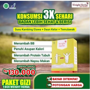 

Weight Herba 100% Susu Kambing Etawa Daun Kelor Temulawak Tingkatkan Nafsu Makan Penggemuk Badan Tanpa Efek Samping Alami Herbal BPOM