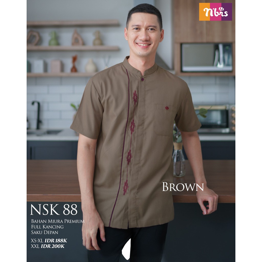 NBRS KOKO NSK 88 DAN GAMIS NB A88 BAJU TAQWA PRIA FASHION MUSLIM PAKAIAN COUPLE TERBARU 2021