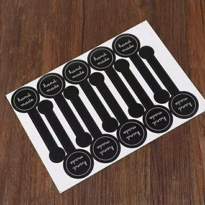 Sticker Cookies Handmade Hitam / Sticker Label Kemasan Dus / Sticker Toples