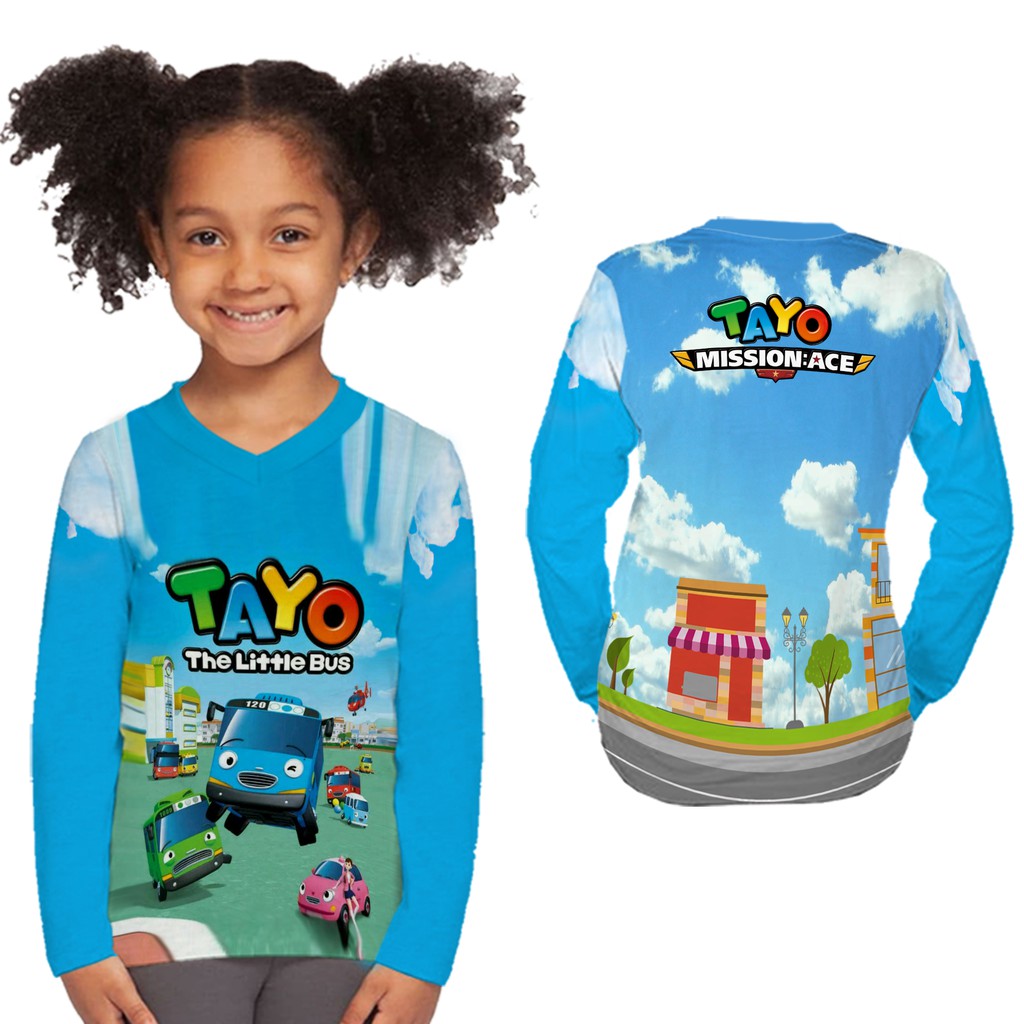 TAYO - Baju Jersey Kaos tayo anak perempuan printing Free Name