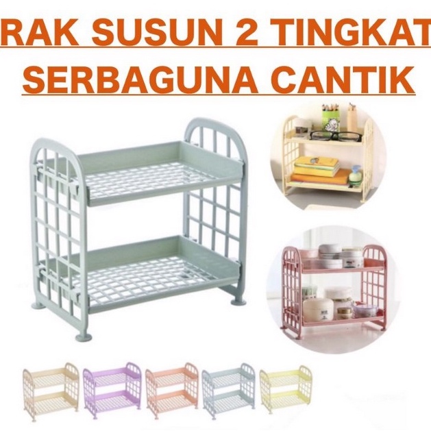 Rak Plastik Susun Mini / Rak 2 Susun Mini / Rak Meja Mini 2 Tingkat / Rak Meja Serbaguna / Rak Kosmetik